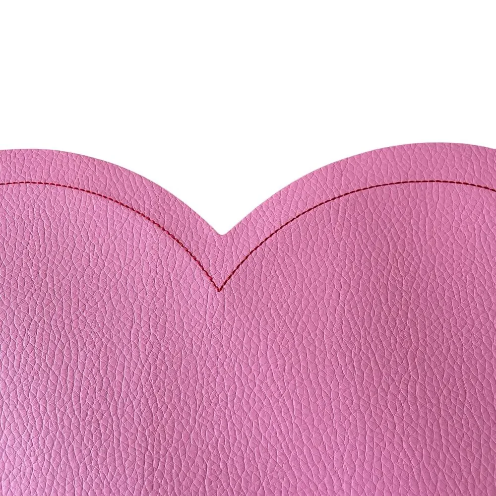 Threshold Pink Faux Leather LOVE Heart Shaped Placemat Charger 15x13 NEW